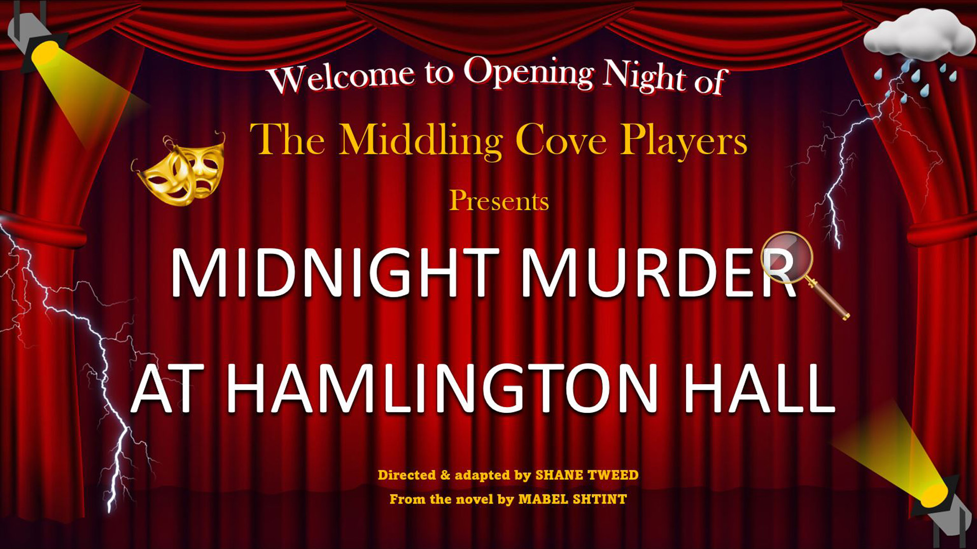 View more info about The Middling Cove Players’ Program: MIDNIGHT MURDER AT HAMLINGTON HALL